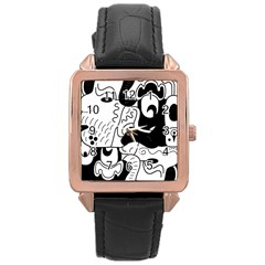 Mexico Rose Gold Leather Watch  by Valentinaart