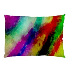 Abstract Colorful Paint Splats Pillow Case by Simbadda