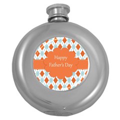 Happy Father Day  Round Hip Flask (5 Oz)