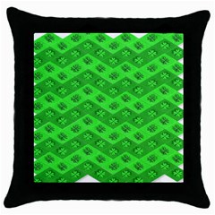 Shamrocks 3d Fabric 4 Leaf Clover Throw Pillow Case (black) by Simbadda