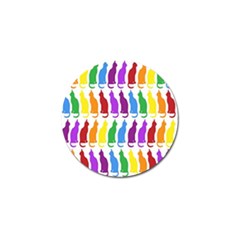 Rainbow Colorful Cats Wallpaper Pattern Golf Ball Marker (10 Pack) by Simbadda