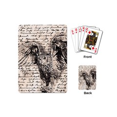 Vintage Owl Playing Cards (mini)  by Valentinaart