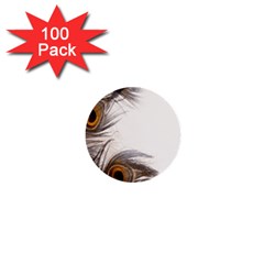 Peacock Feathery Background 1  Mini Buttons (100 Pack)  by Simbadda