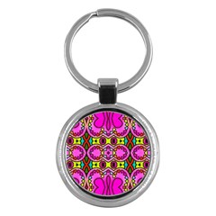 Love Hearths Colourful Abstract Background Design Key Chains (round)  by Simbadda