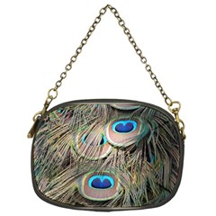 Colorful Peacock Feathers Background Chain Purses (one Side)  by Simbadda
