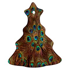 Peacock Pattern Background Christmas Tree Ornament (two Sides) by Simbadda