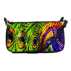 Glass Tile Peacock Feathers Shoulder Clutch Bags