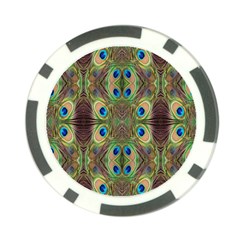 Beautiful Peacock Feathers Seamless Abstract Wallpaper Background Poker Chip Card Guard by Simbadda