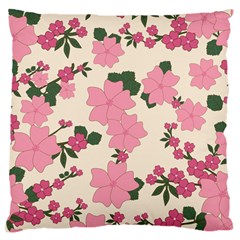 Vintage Floral Wallpaper Background In Shades Of Pink Large Flano Cushion Case (two Sides) by Simbadda