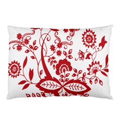 Red Vintage Floral Flowers Decorative Pattern Clipart Pillow Case (two Sides) by Simbadda