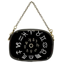 Astrology Chart With Signs And Symbols From The Zodiac Gold Colors Chain Purses (one Side)  by Amaryn4rt