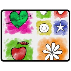 A Set Of Watercolour Icons Fleece Blanket (large)  by Amaryn4rt