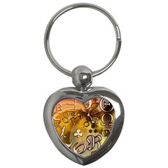 Symbols On Gradient Background Embossed Key Chains (heart)  by Amaryn4rt