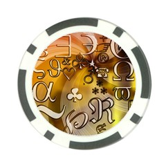 Symbols On Gradient Background Embossed Poker Chip Card Guard by Amaryn4rt