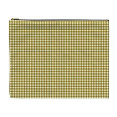 Golden Yellow Tablecloth Plaid Line Cosmetic Bag (xl) by Alisyart