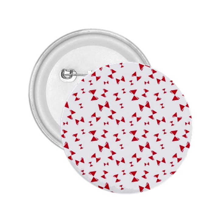 Hour Glass Pattern Red White Triangle 2.25  Buttons