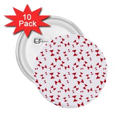 Hour Glass Pattern Red White Triangle 2 25  Buttons (10 Pack) 