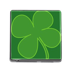 Leaf Clover Green Memory Card Reader (square) by Alisyart