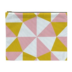 Learning Connection Circle Triangle Pink White Orange Cosmetic Bag (xl)