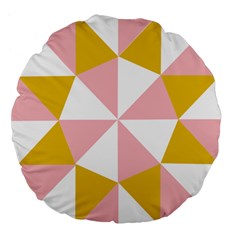 Learning Connection Circle Triangle Pink White Orange Large 18  Premium Flano Round Cushions by Alisyart