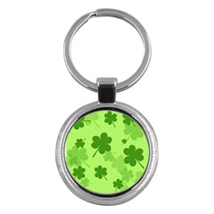 Leaf Clover Green Line Key Chains (round)  by Alisyart