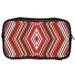 Indian Pattern Sweet Triangle Red Orange Purple Rainbow Toiletries Bags by Alisyart