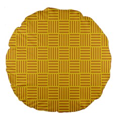 Plaid Line Orange Yellow Large 18  Premium Flano Round Cushions by Alisyart