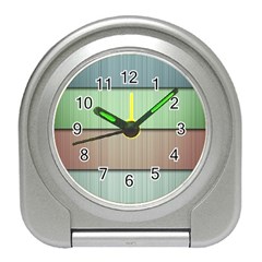 Modern Texture Blue Green Red Grey Chevron Wave Line Travel Alarm Clocks