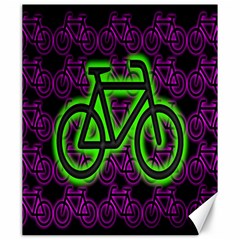Bike Graphic Neon Colors Pink Purple Green Bicycle Light Canvas 20  X 24  