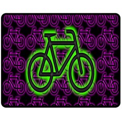 Bike Graphic Neon Colors Pink Purple Green Bicycle Light Fleece Blanket (medium)  by Alisyart