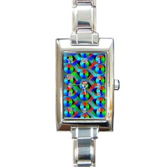 Bee Hive Color Disks Rectangle Italian Charm Watch by Amaryn4rt