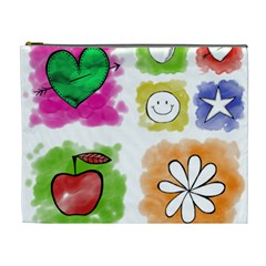 A Set Of Watercolour Icons Cosmetic Bag (xl) by Amaryn4rt