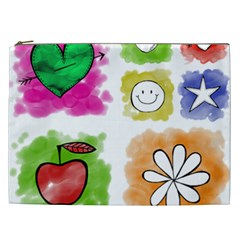 A Set Of Watercolour Icons Cosmetic Bag (xxl)  by Amaryn4rt