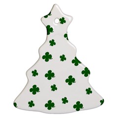 St  Patrick s Clover Pattern Christmas Tree Ornament (two Sides) by Valentinaart