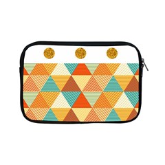 Golden Dots And Triangles Patern Apple Ipad Mini Zipper Cases by TastefulDesigns