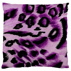 Background Fabric Animal Motifs Lilac Large Cushion Case (two Sides) by Amaryn4rt