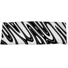 Black And White Wave Abstract Body Pillow Case (dakimakura) by Amaryn4rt