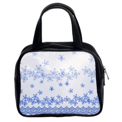 Blue And White Floral Background Classic Handbags (2 Sides) by Amaryn4rt