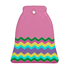 Easter Chevron Pattern Stripes Bell Ornament (two Sides) by Amaryn4rt