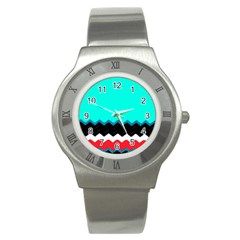 Pattern Digital Painting Lines Art Stainless Steel Watch by Amaryn4rt