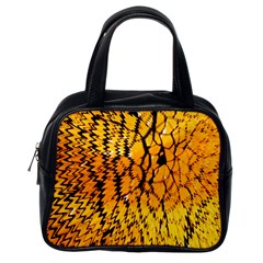 Yellow Chevron Zigzag Pattern Classic Handbags (one Side) by Amaryn4rt