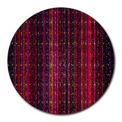 Colorful And Glowing Pixelated Pixel Pattern Round Mousepads by Amaryn4rt