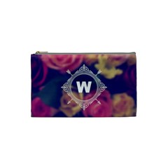 Vintage Monogram Flower Vintage Monogram Flower Cosmetic Bag (small)  by strawberrymilkstore8