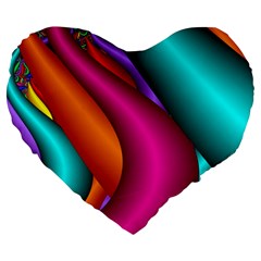 Fractal Wallpaper Color Pipes Large 19  Premium Heart Shape Cushions by Amaryn4rt