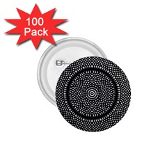 Black Lace Kaleidoscope On White 1 75  Buttons (100 Pack)  by Amaryn4rt