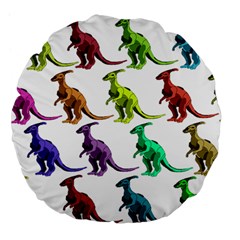 Multicolor Dinosaur Background Large 18  Premium Flano Round Cushions by Amaryn4rt