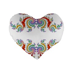 Fractal Kaleidoscope Of A Dragon Head Standard 16  Premium Flano Heart Shape Cushions by Amaryn4rt