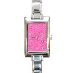 Pink Pattern Rectangle Italian Charm Watch by Valentinaart