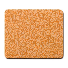 Orange Pattern Large Mousepads by Valentinaart