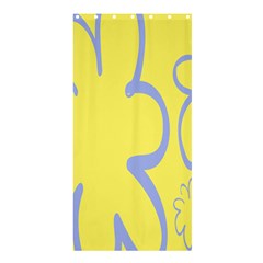 Doodle Shapes Large Flower Floral Grey Yellow Shower Curtain 36  X 72  (stall) 